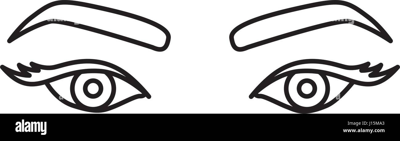 Dessin silhouette de femme d'abord avec les yeux expressif Illustration de Vecteur