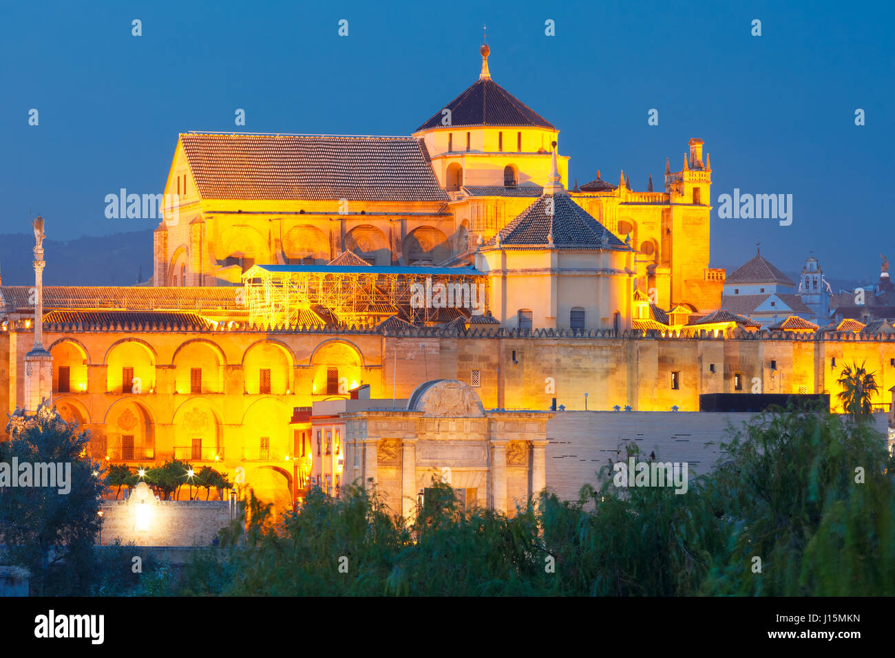 Allumé Grande Mosquée de Cordoue, Cordoue, Espagne Banque D'Images