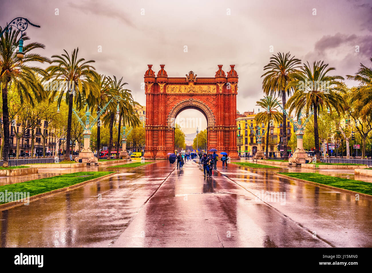 L'Arc de Triomf, Arco de Triunfo en espagnol, un arc triomphal dans la ville de Barcelone, en Catalogne, Espagne Banque D'Images