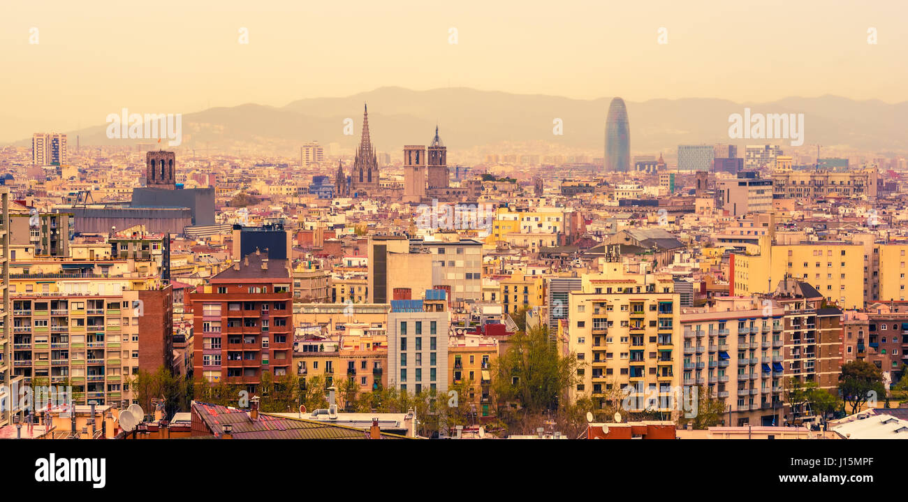 Vue de dessus de l'antenne de Barcelone, Catalogne, Espagne Banque D'Images