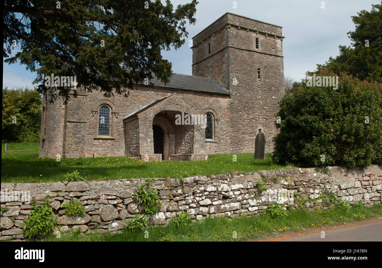 Eglise St Mary dans Christon, North Somerset, England date du 12ème siècle, HOMER SYKES Banque D'Images