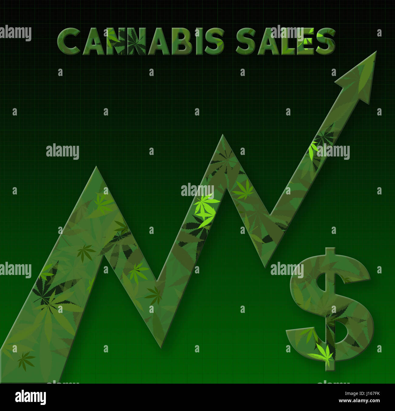 Les ventes de cannabis tableau montrant l'augmentation des ventes Banque D'Images
