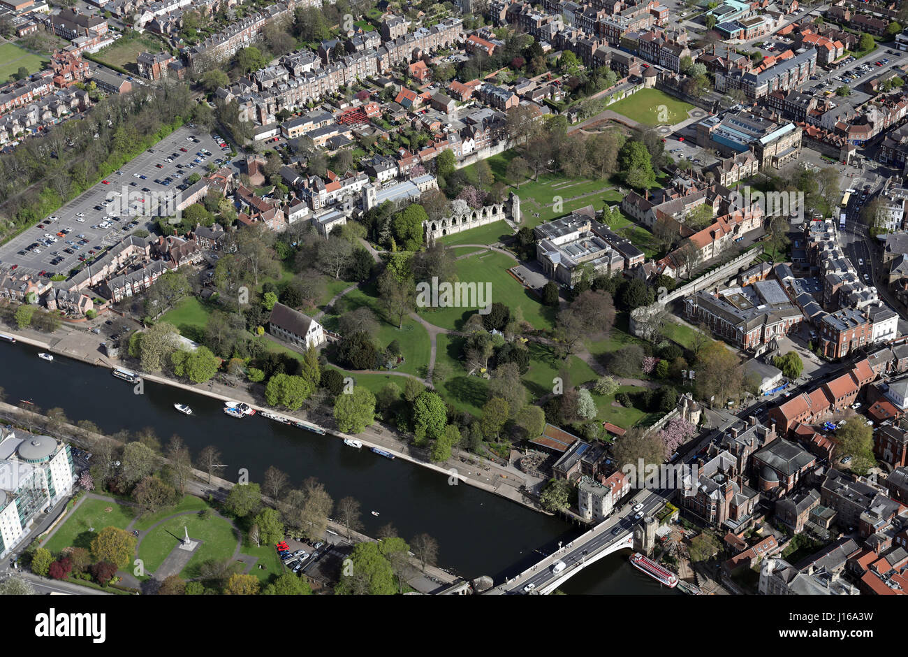 Vue aérienne de l'Yorkshire Museum, York, Royaume-Uni Banque D'Images