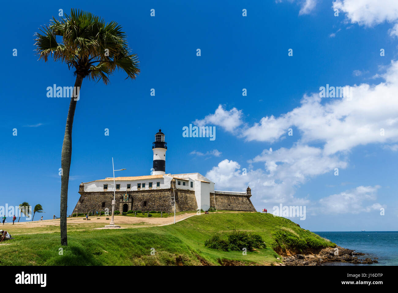 Phare Farol da Barra à Salvador, Bahia, Brésil Banque D'Images