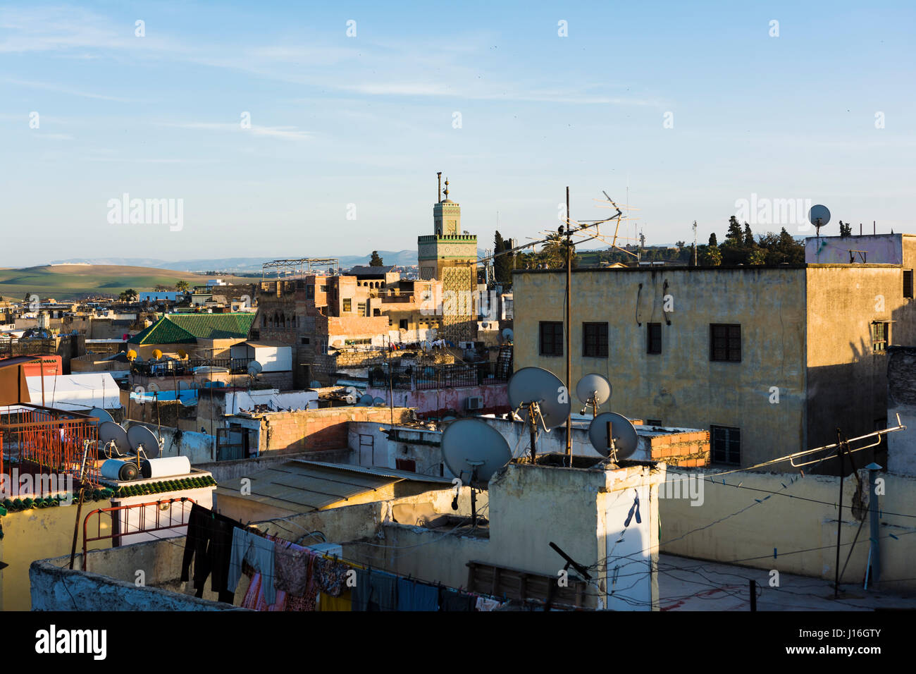 Fez medina Vue de dessus. Fes, Maroc, Afrique du Nord Banque D'Images