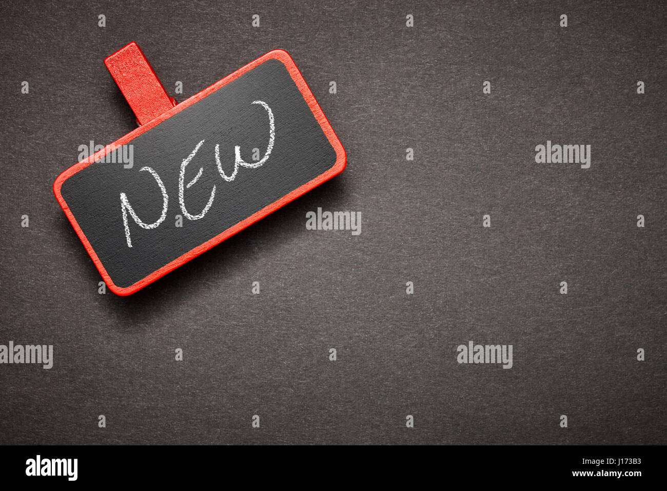 Label rouge sur le tableau Banque D'Images