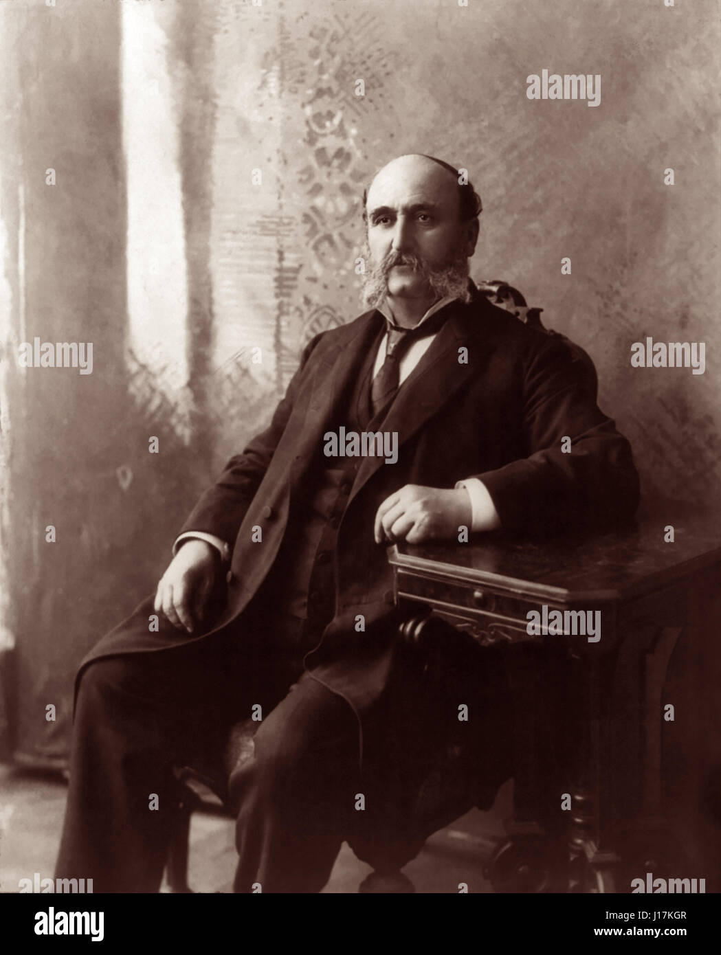 Ira D. Sankey (1840-1908) était un écrivain de l'hymne, arrangeur, chanteur de gospel et associés à l'évangéliste Dwight L. Moody. (Photo c1895) Banque D'Images