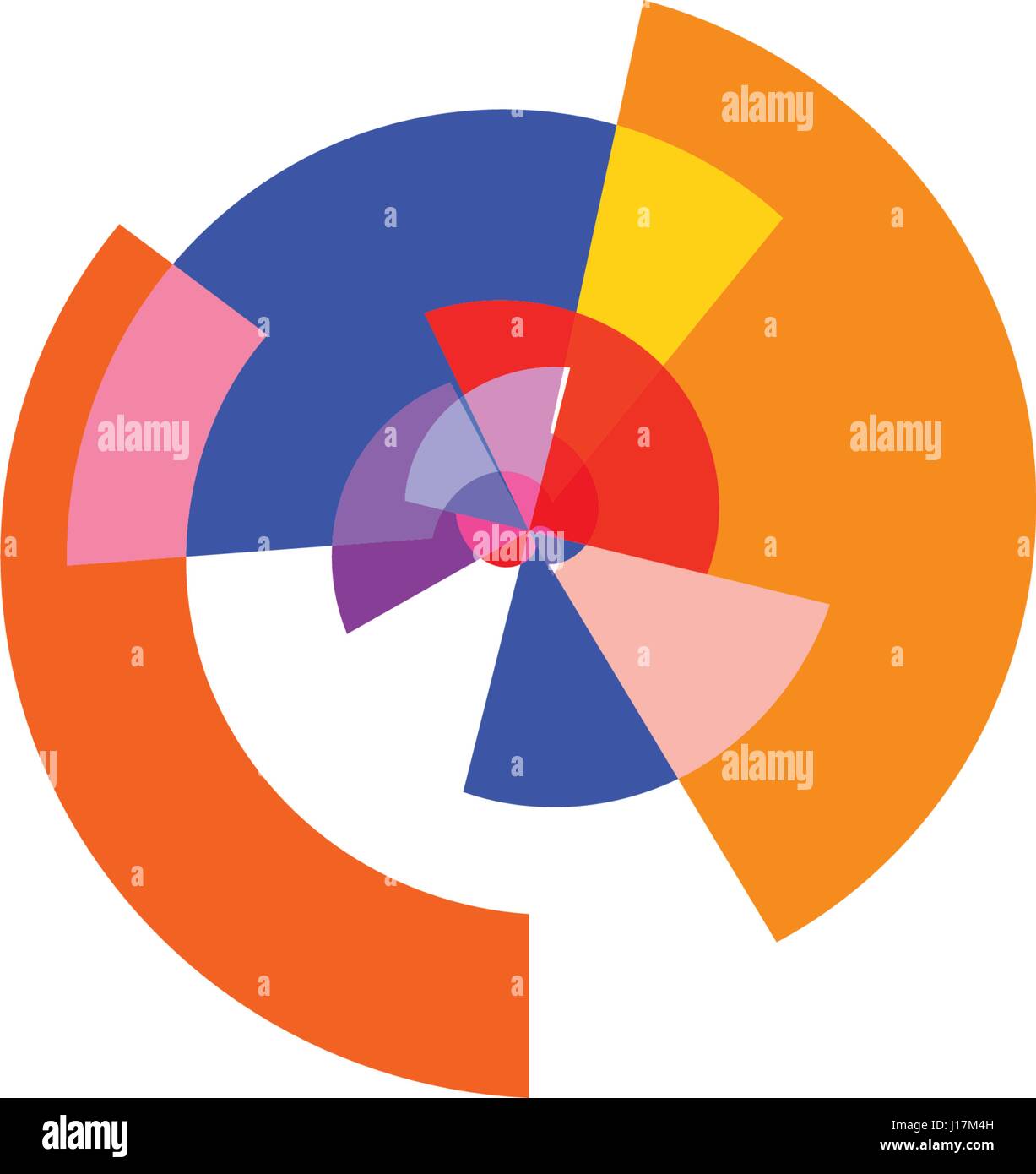 Graphique à secteurs colorés abstraits isolés logo, schéma de forme ronde, logotype infographie illustration vectorielle de l'élément. Illustration de Vecteur