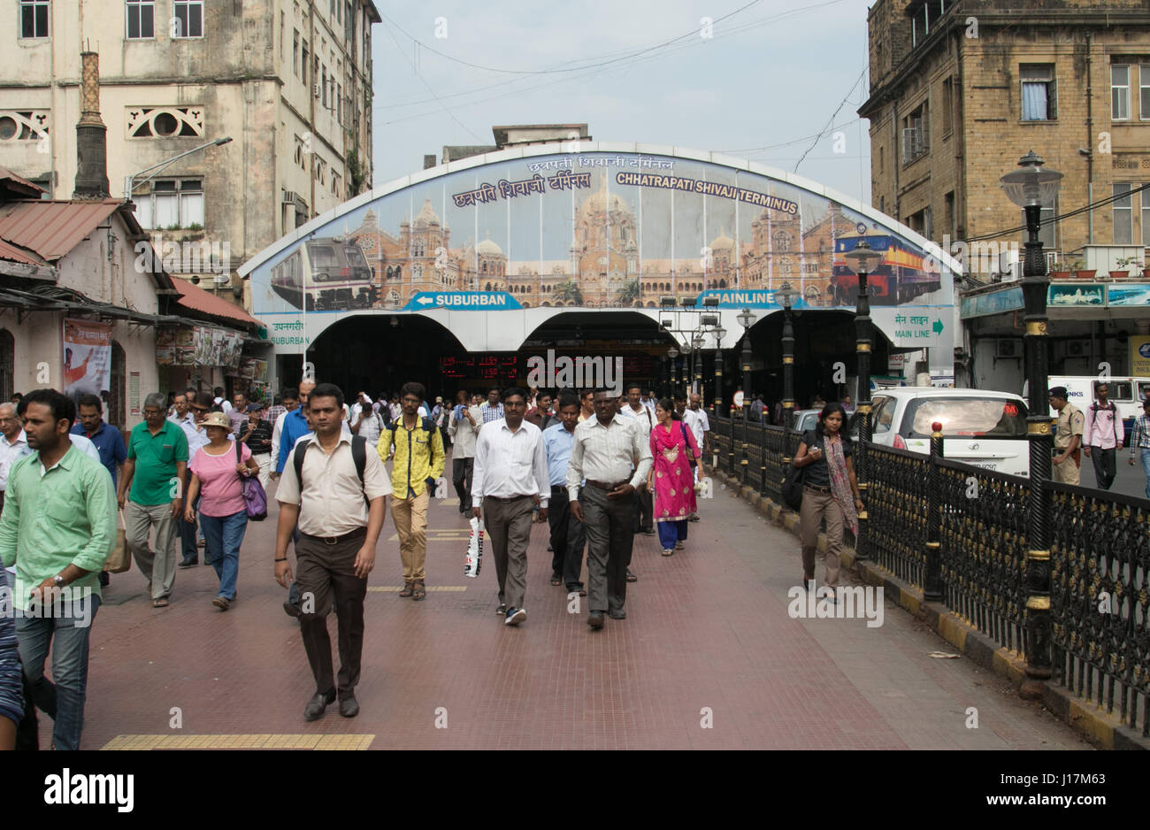 Chattrapati Shivaji Terminus ou Victoria, Mumbai, Inde. Banque D'Images