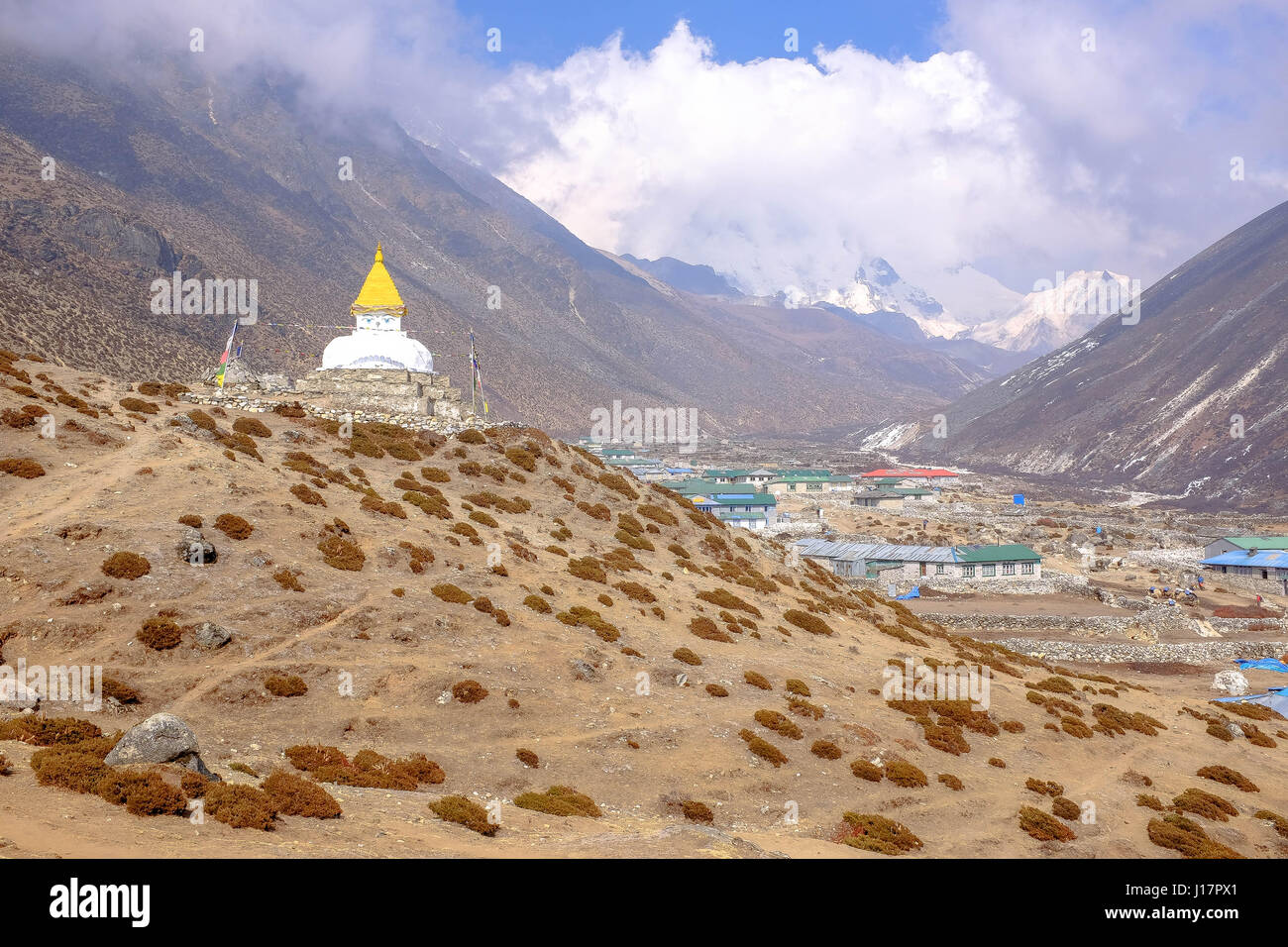 À partir d'une randonnée dans la région de l'Everest à lukla, Gokyo Gokyo Ri et le Mt Everest camp de base Banque D'Images