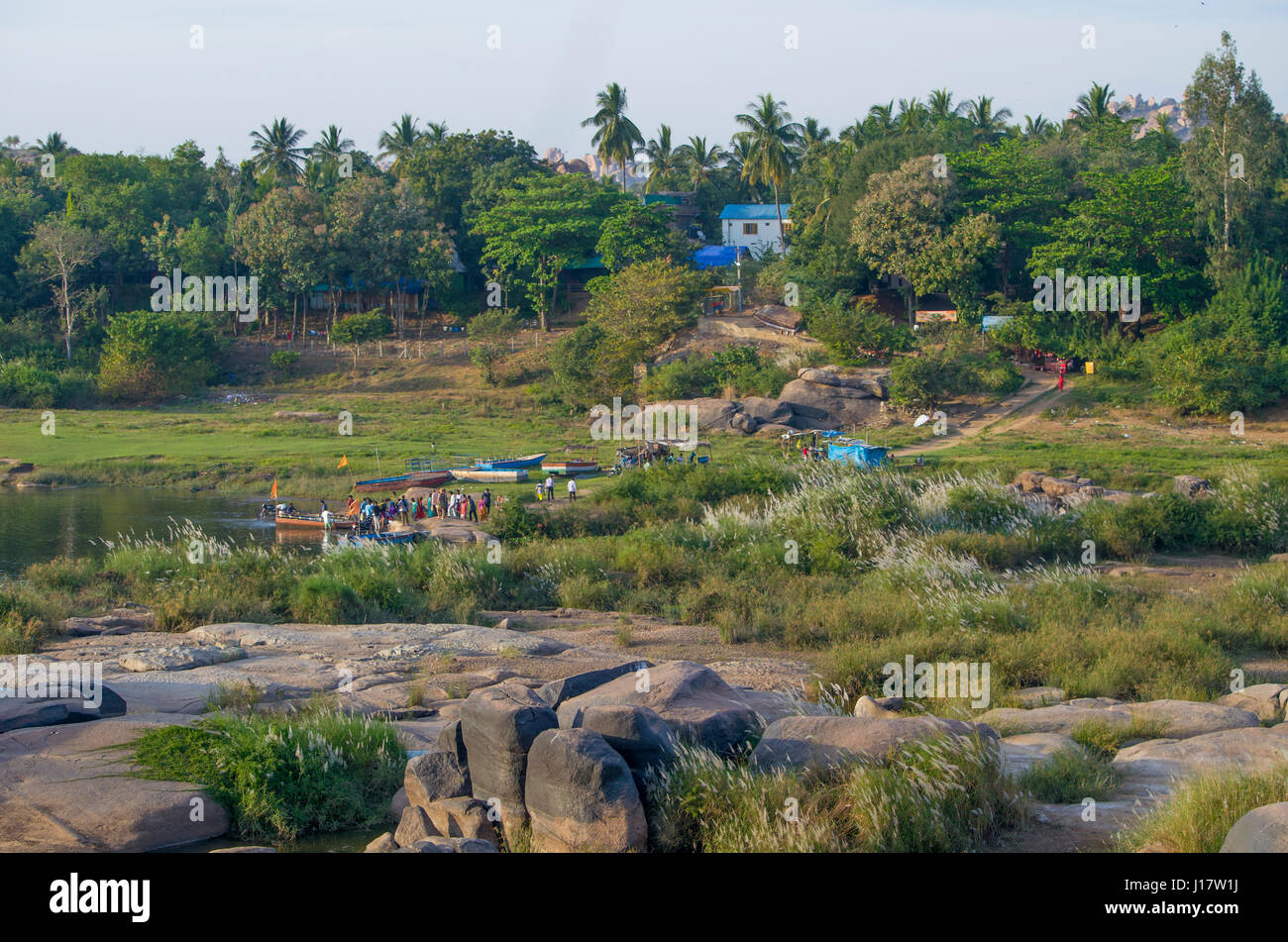 L'ancienne ville détruite de Hampi en Inde Banque D'Images