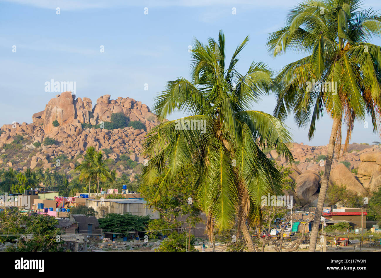 L'ancienne ville détruite de Hampi en Inde Banque D'Images