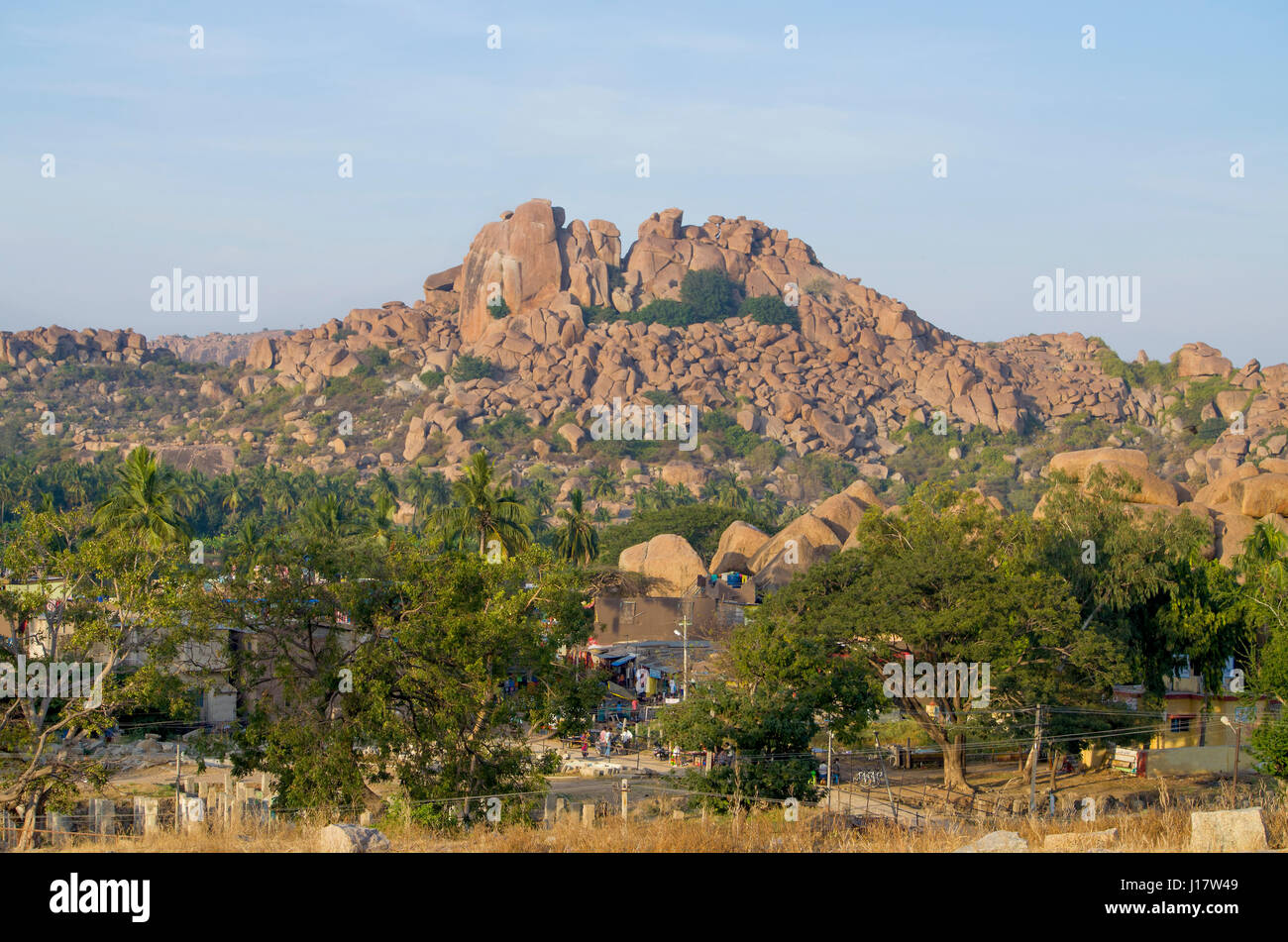 L'ancienne ville détruite de Hampi en Inde Banque D'Images