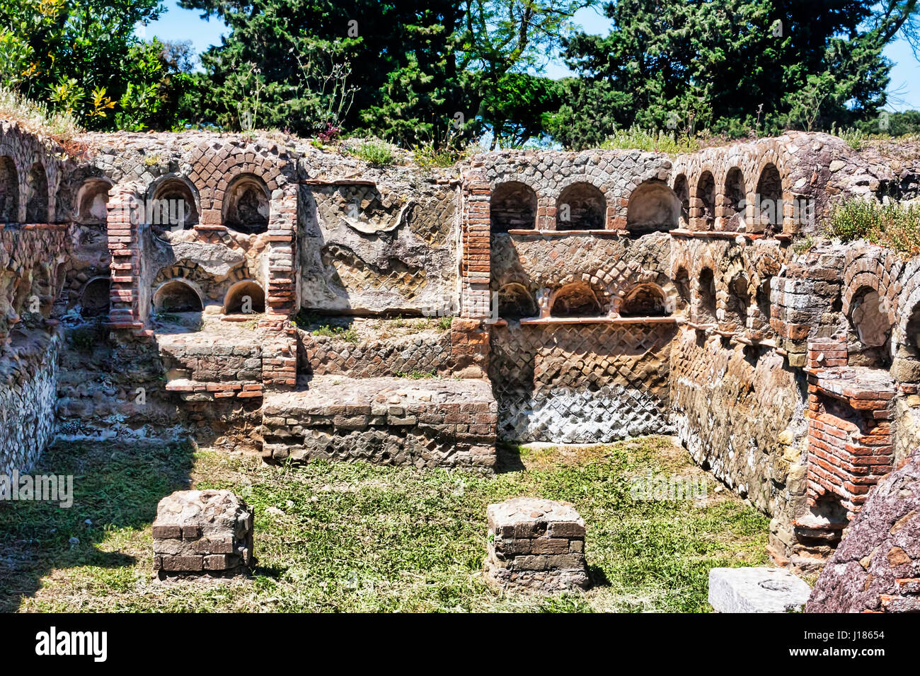 Nécropole romaine d'un columbarium à Ostia Antica - Rome , Italie Banque D'Images