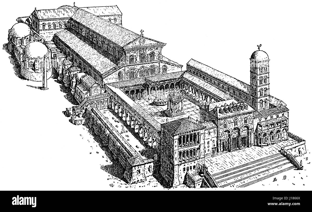 Une conjecture sur la vieille basilique Saint Pierre, 15e siècle Banque D'Images