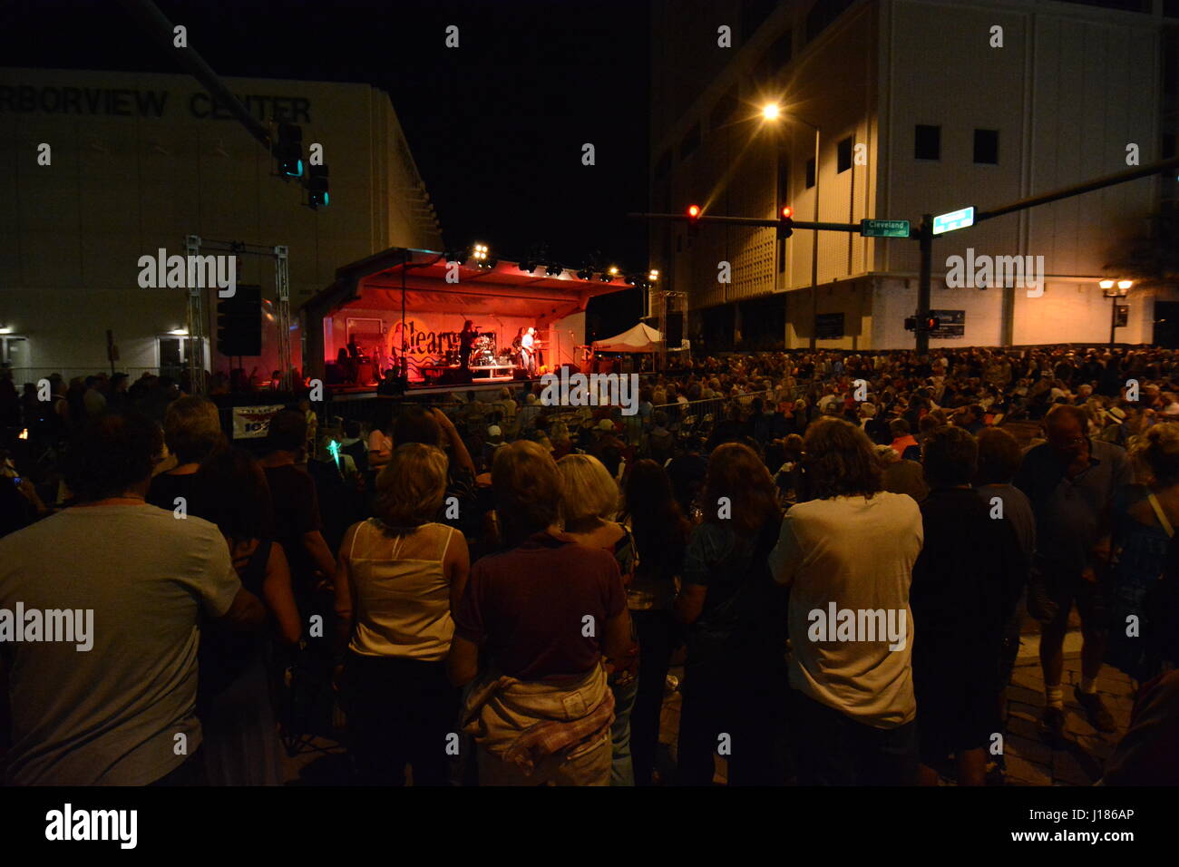 Mark Farner a officiellement de Grand Funk Railroad Band Live dans les rues de Clearwater Beach Banque D'Images