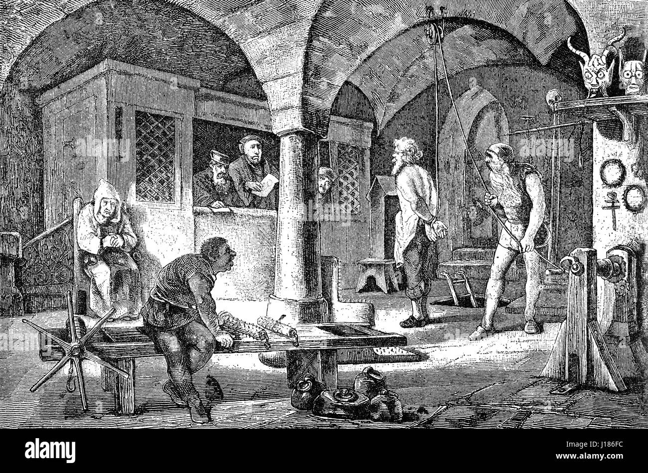 Audience de la Cour et la torture, 16e siècle, Allemagne Banque D'Images