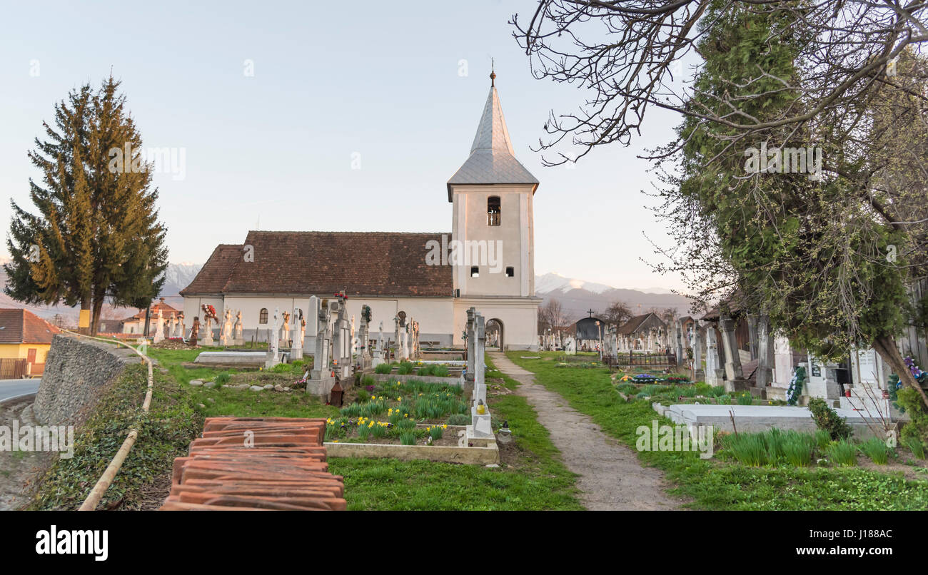 Eglise Saint-Nicolas à Cartisoara, Roumanie Banque D'Images