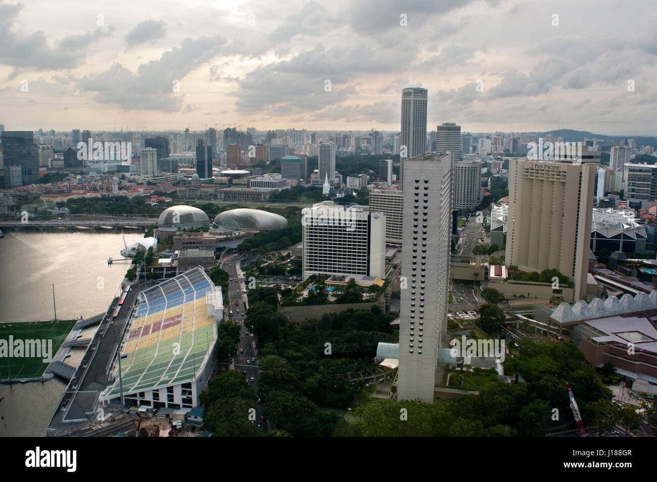 Singapore Flyer, vues de iniside ferries plus grande roue du monde Banque D'Images