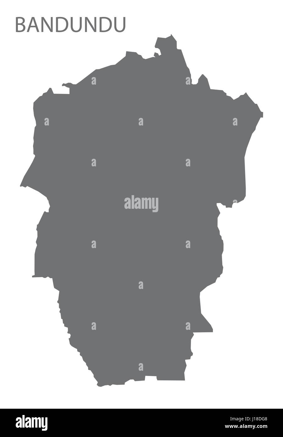 La province de Bandundu en République démocratique du Congo carte gris illustration silhouette Illustration de Vecteur