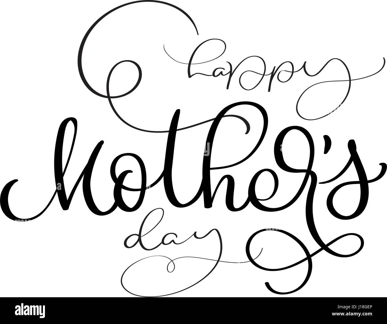 Happy Mothers Day vector vintage texte sur fond blanc. Lettrage calligraphie illustration EPS10 Illustration de Vecteur