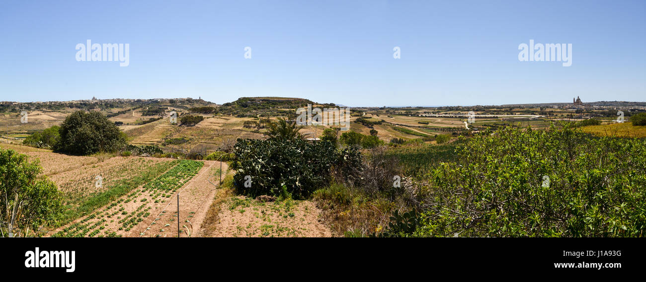 Voir à au sud de l'Ġgantija temples néolithiques - Gozo, Malte Banque D'Images