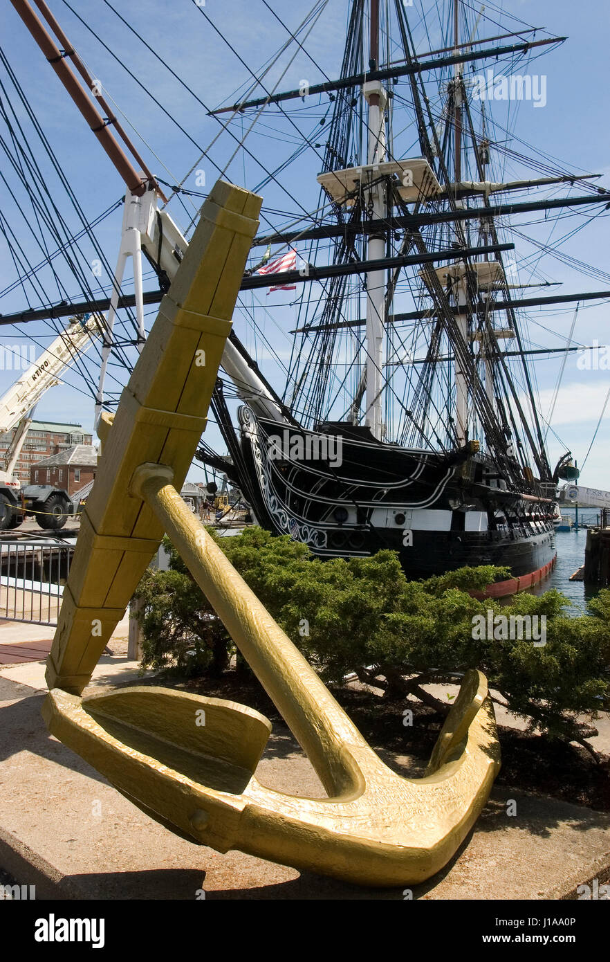 Il l'USS Constitution, Charlestown (Boston, Massachusetts) Banque D'Images