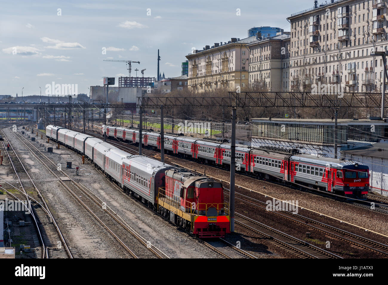 Dépôt de fer près de la gare ferroviaire de Kiev à Moscou Banque D'Images