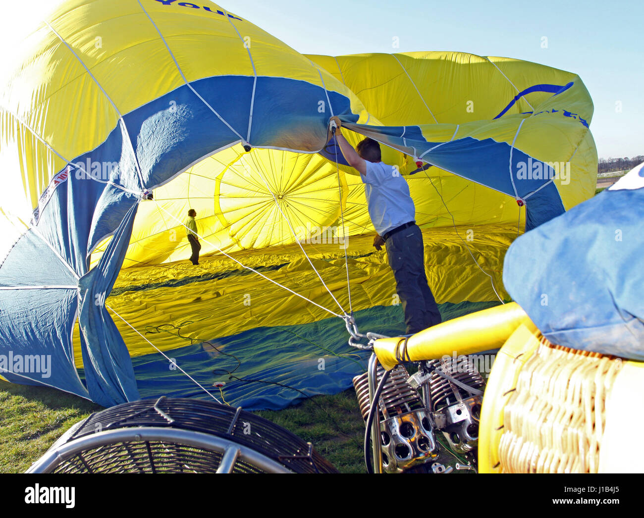 La montgolfière vue d'un vol. Banque D'Images