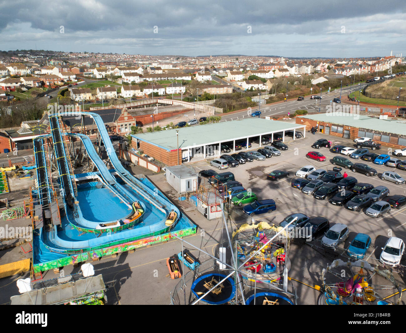 Vue depuis la grande roue Barry Island Pleasure Beach, South Wales. Barry Island Big roue est également connu sous le nom de Barry Eye. Banque D'Images