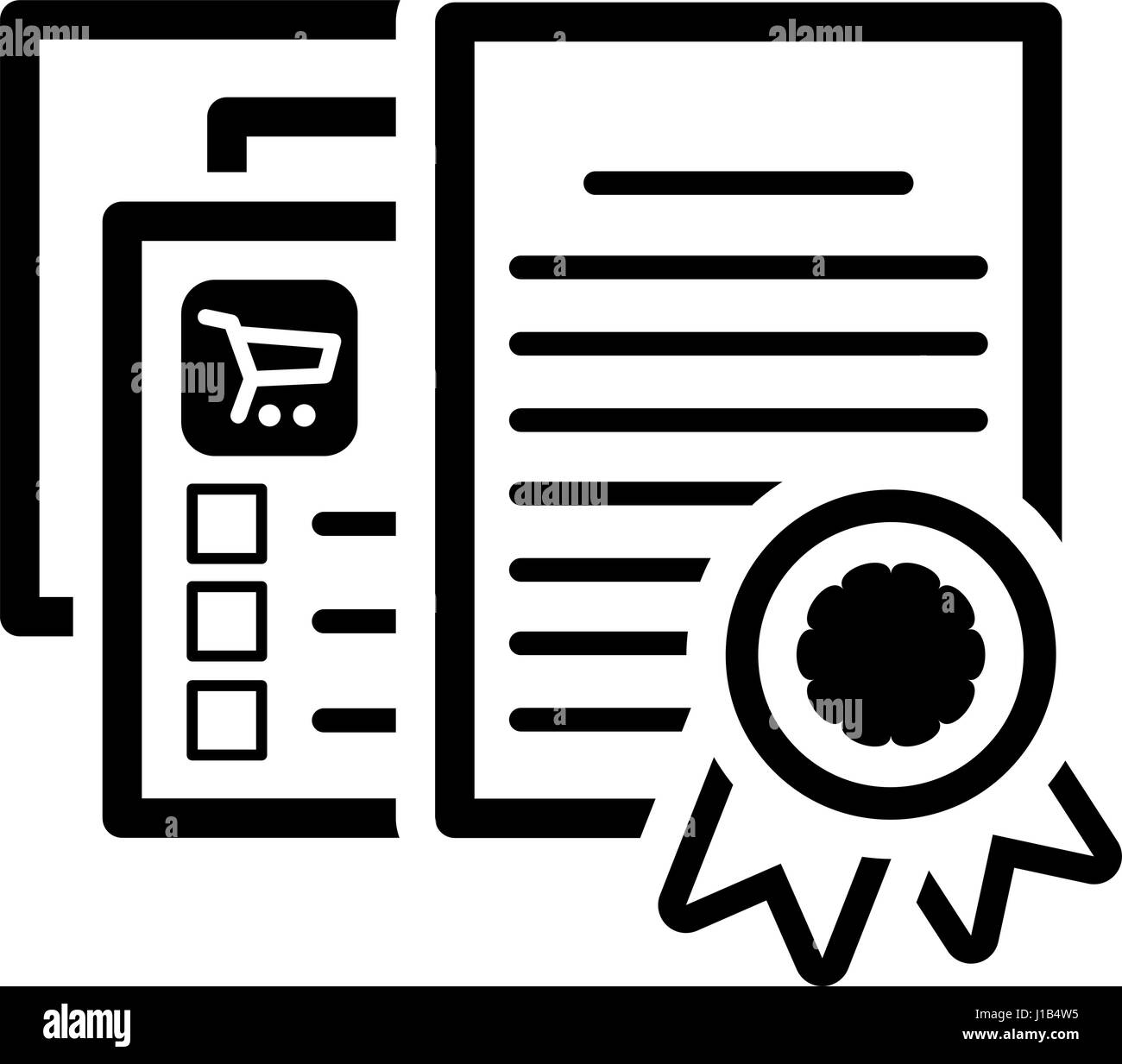 L'icône Boutique certifié. Modèle plat. Illustration de Vecteur