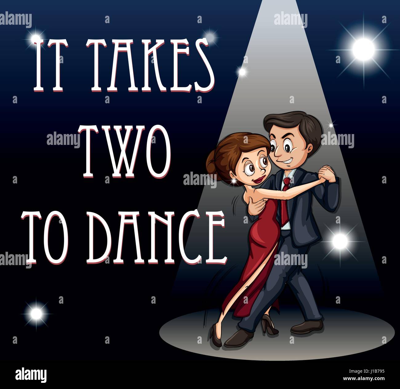 Affiche pour l'idiome il faut être deux pour danser illustration Illustration de Vecteur