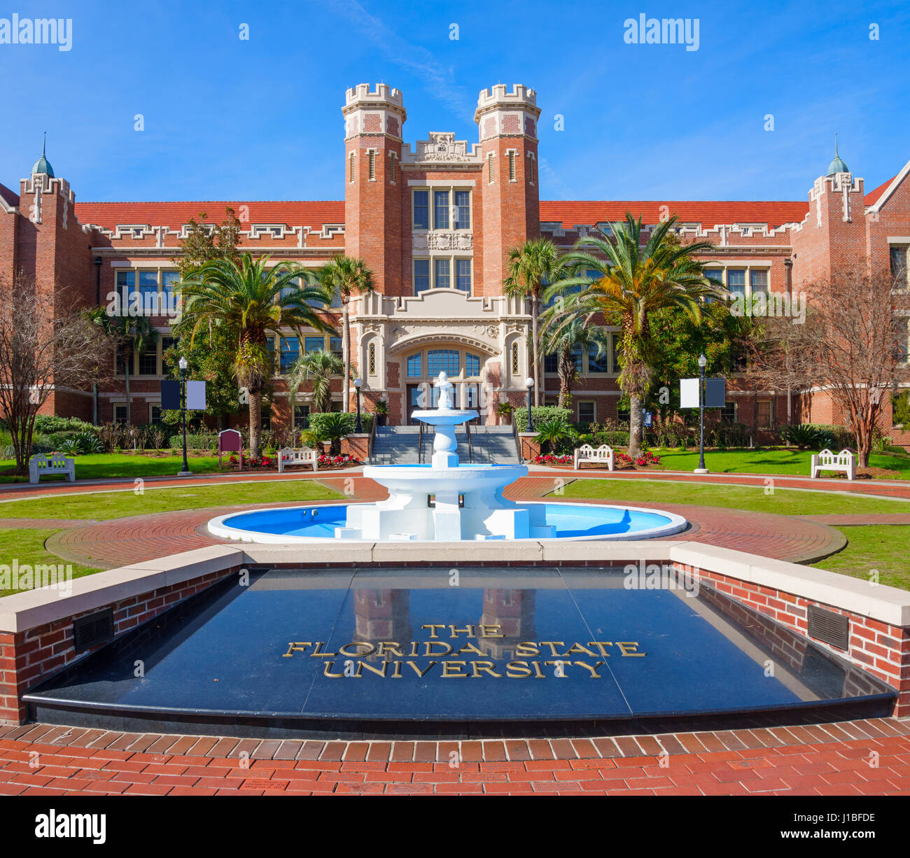 Westcott s'appuyant sur le campus de l'Université d'État de Floride à Tallahassee, Floride, USA. Florida State U est une université publique. Banque D'Images