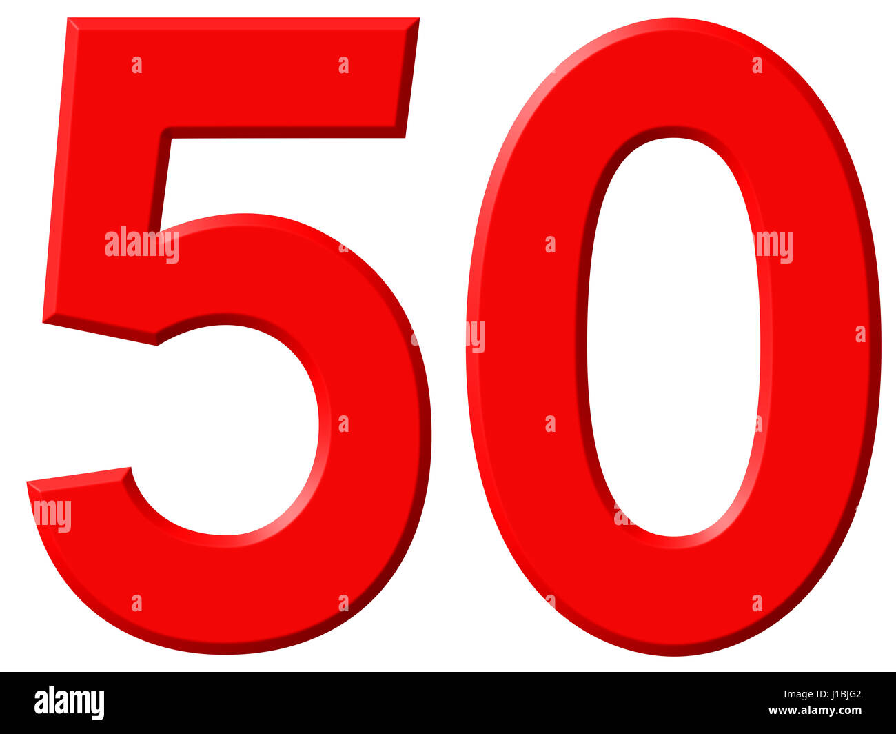 Chiffre 50, cinquante, isolé sur fond blanc, 3D render Photo Stock - Alamy