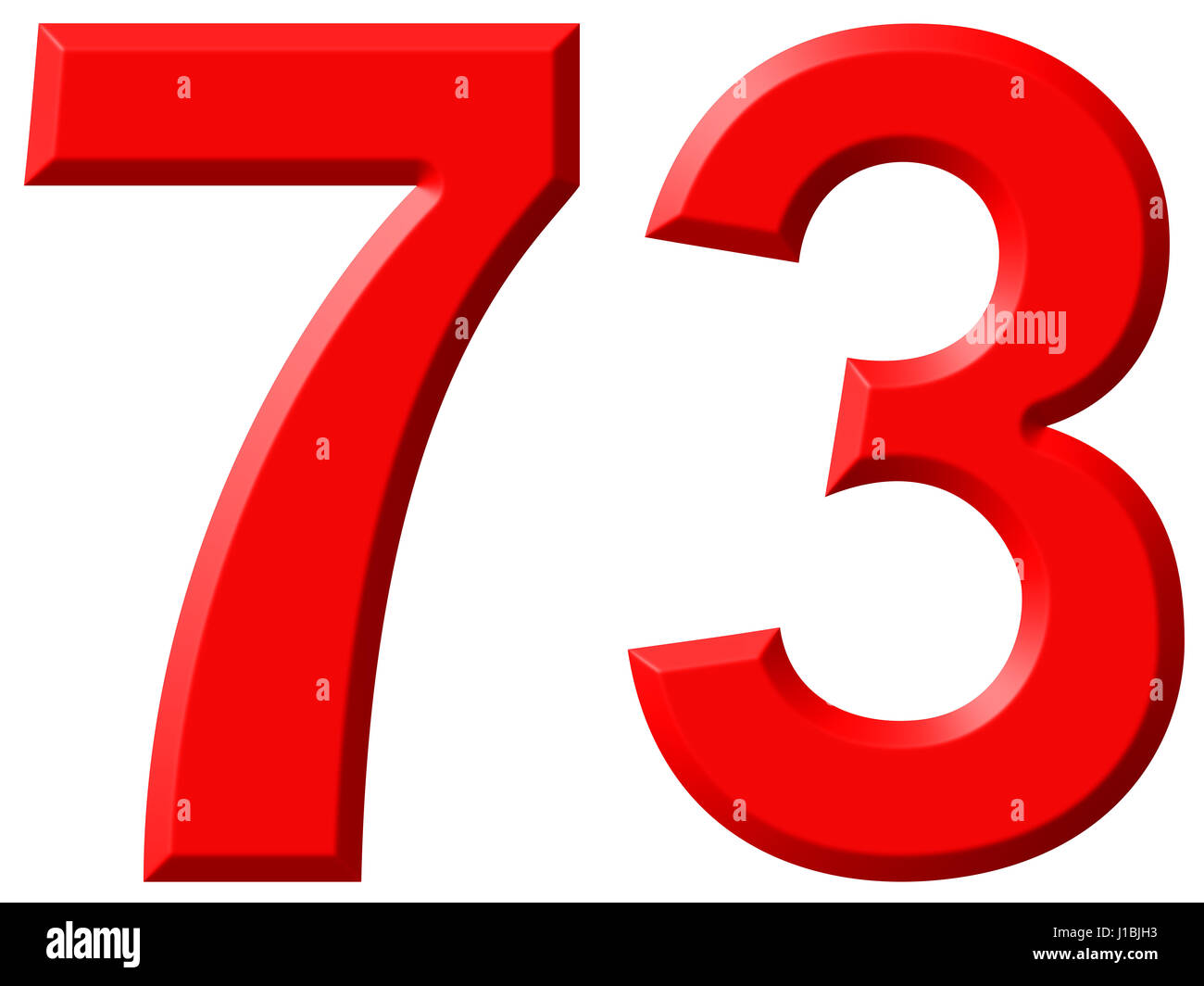 73, chiffre 73, isolé sur fond blanc, 3D render Photo Stock - Alamy