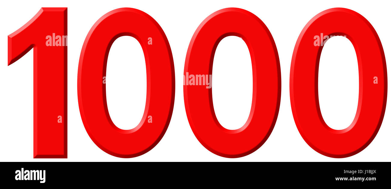 Chiffre 1000, mille, isolé sur fond blanc, 3D render Photo Stock - Alamy