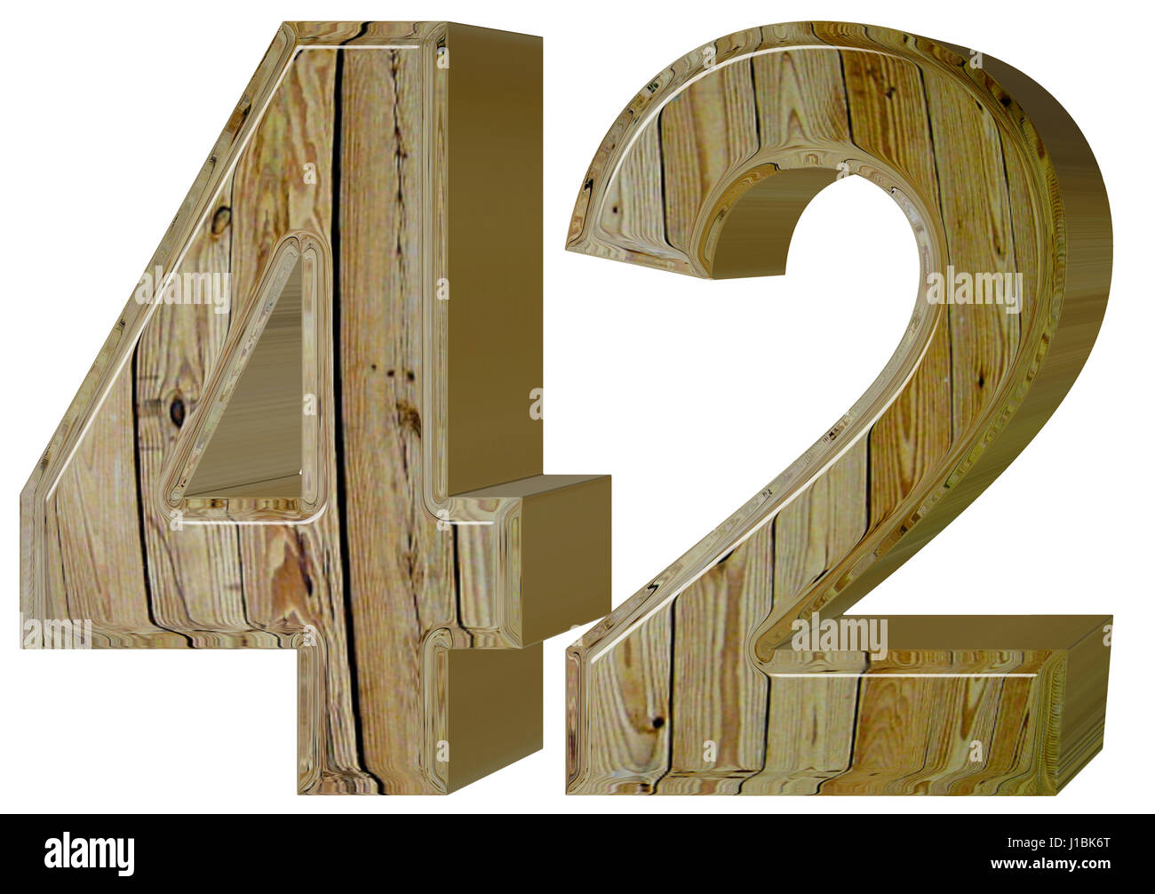 Chiffre 42, quarante deux, isolé sur fond blanc, 3D render Photo Stock ...