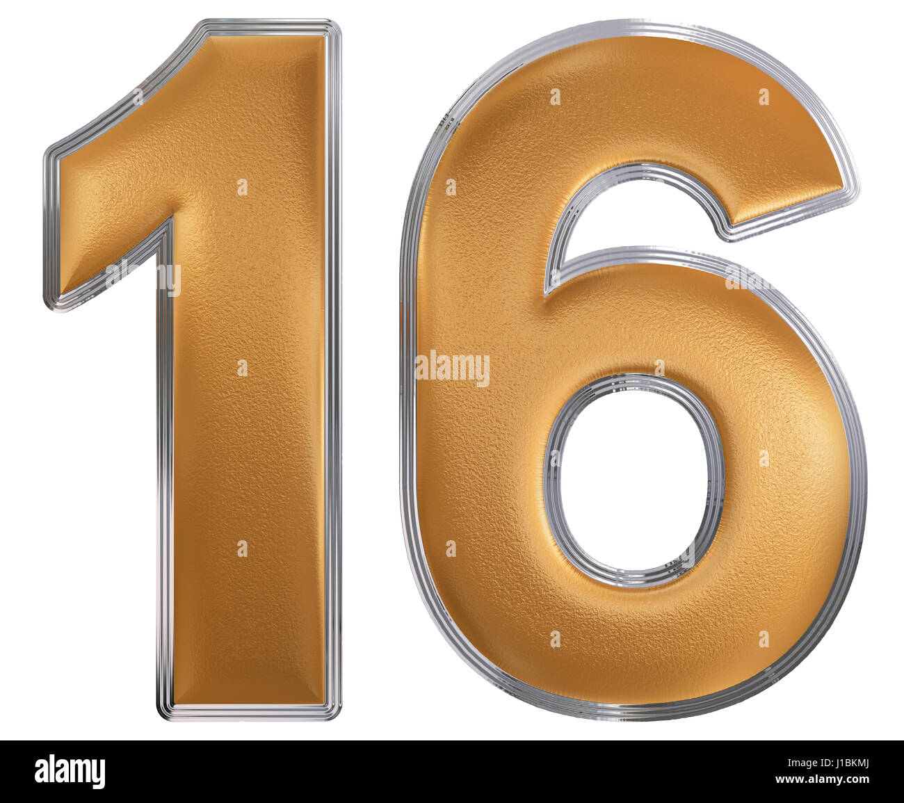 16 16 chiffre isol sur fond blanc 3d render photo stock alamy