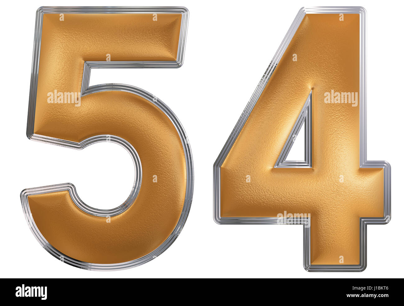 Chiffre 54, cinquante-quatre, isolé sur fond blanc, 3D render Photo ...