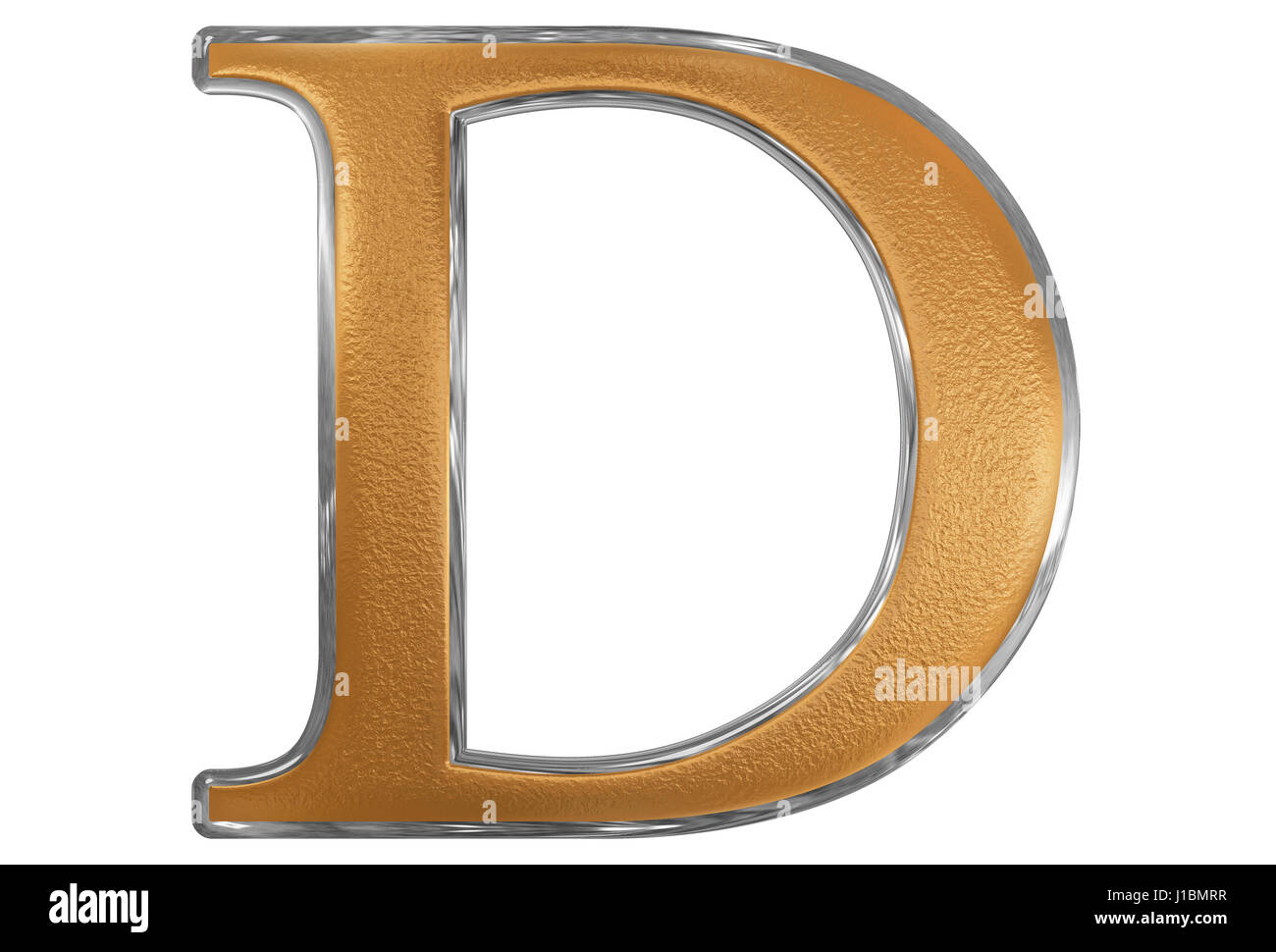 Le chiffre romain D, quingenti, 500, cinq cents, isolé sur fond blanc, 3D render Banque D'Images