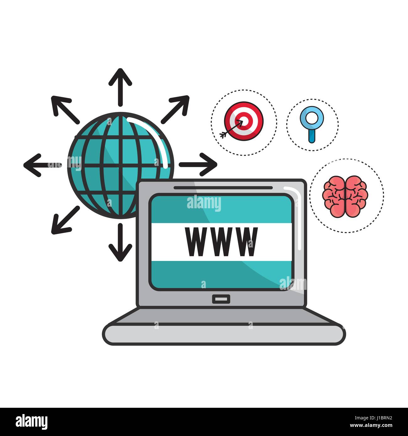 L'information informatique mondial et la santé mentale Illustration de Vecteur