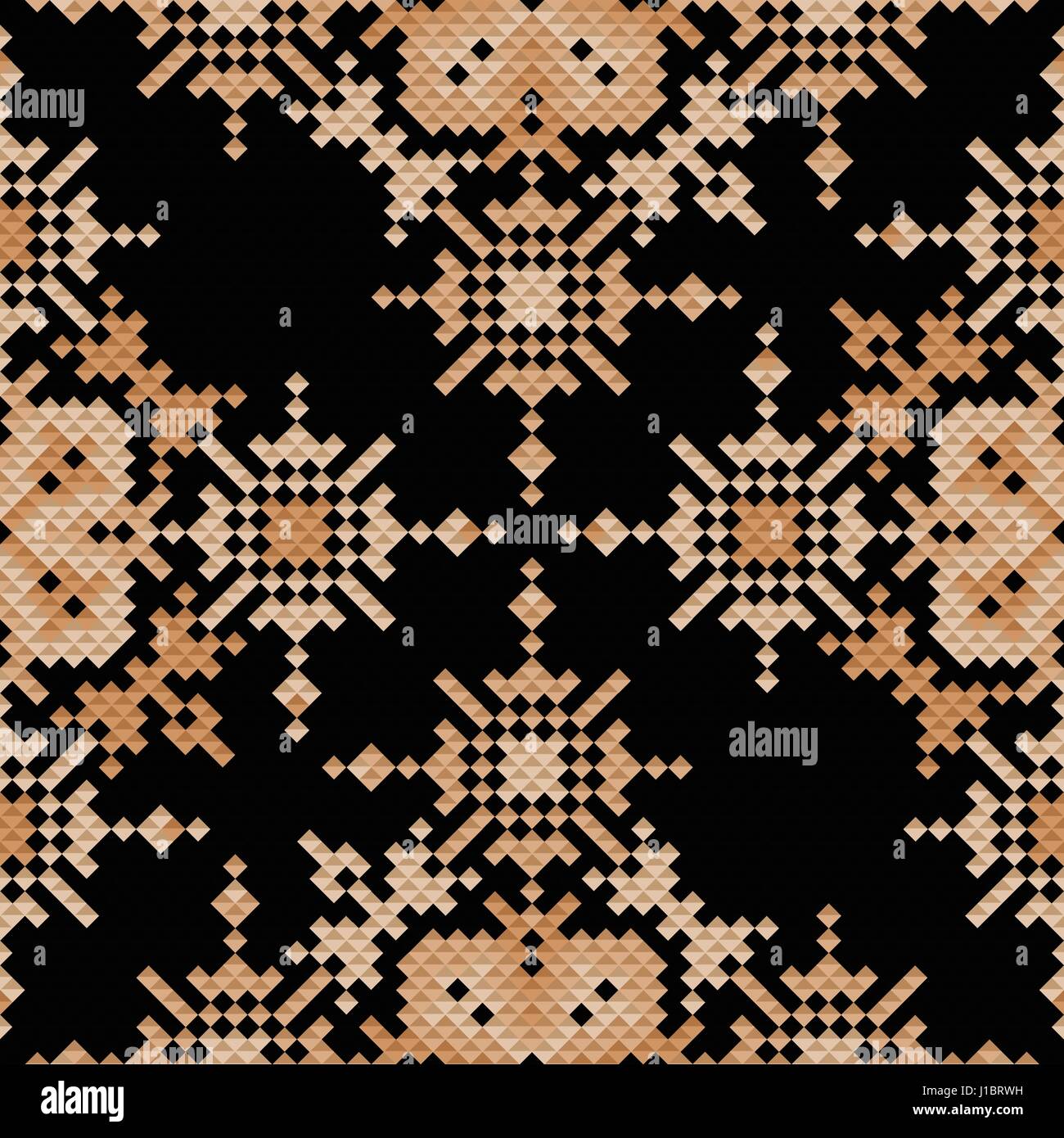 Broderie motif transparent pixel ethniques traditionnels, conception géométrique, élément de tissu folk culture indienne Illustration de Vecteur