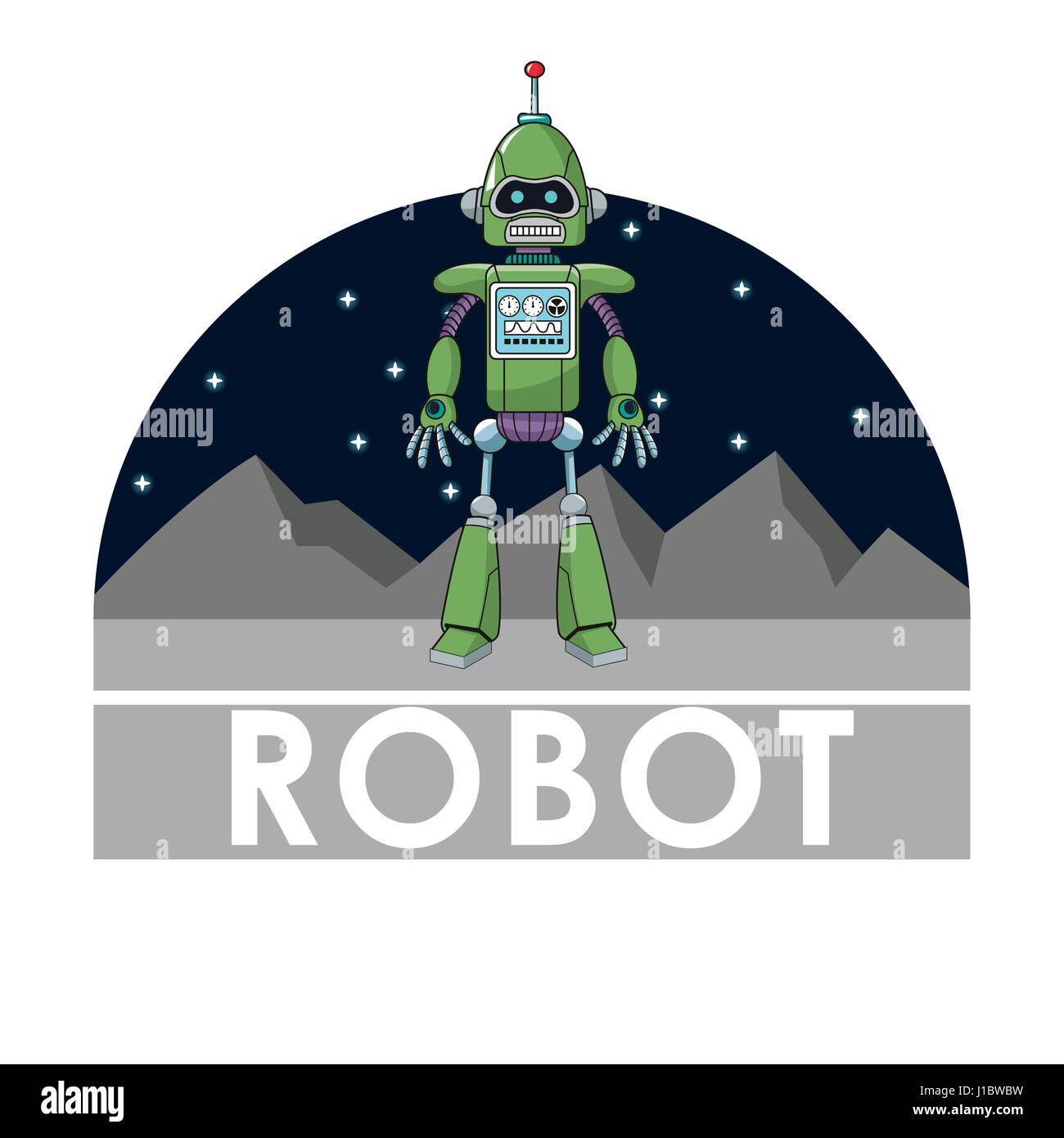 La technologie du robot futuriste d'intelligence automatisée Illustration de Vecteur