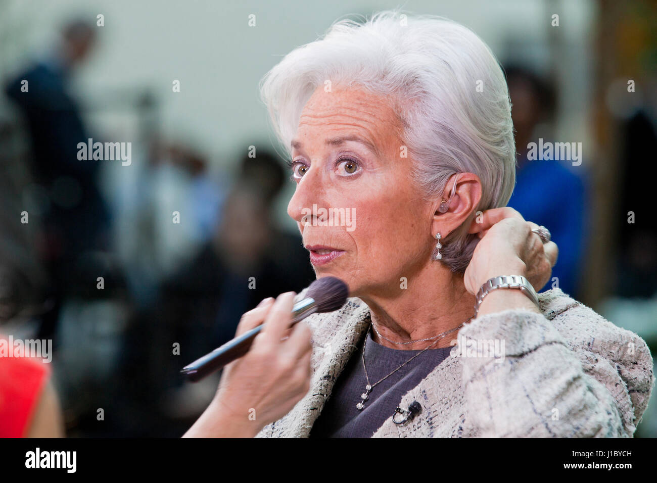 Christine Lagarde, directrice si le Fonds monétaire international (FMI), la préparation de plat interview - USA Banque D'Images