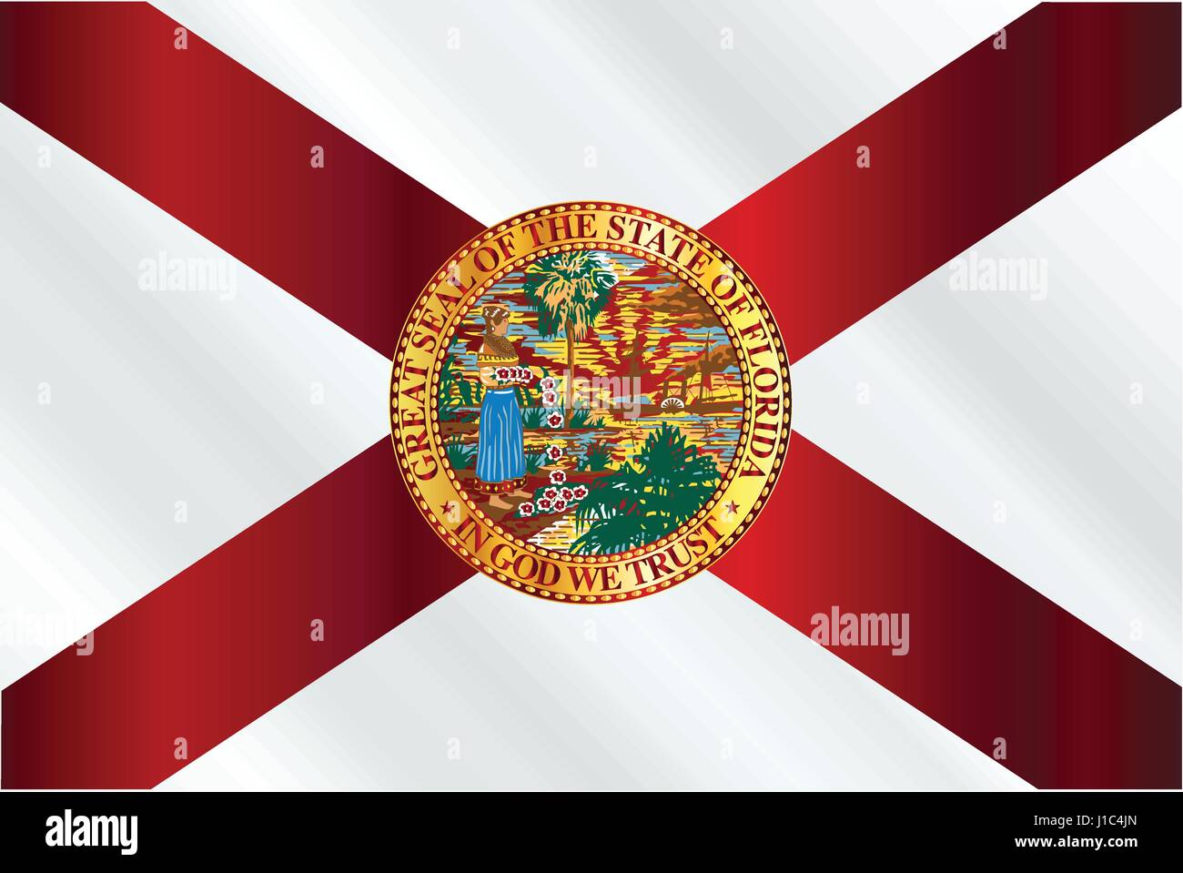 Le drapeau de l'état de Floride USA Illustration de Vecteur Le drapeau de l'état de Floride USA Illustration de Vecteur