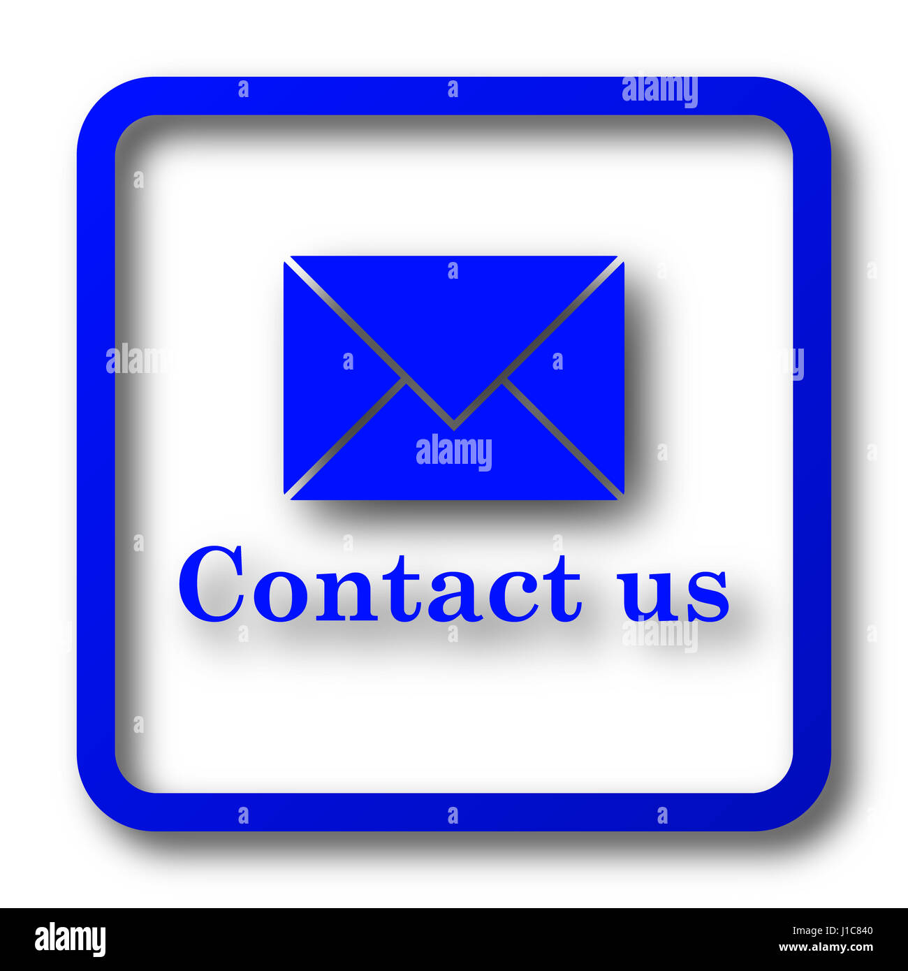 Contactez-nous l'icône. Contacts Site web bouton sur fond blanc. Banque D'Images