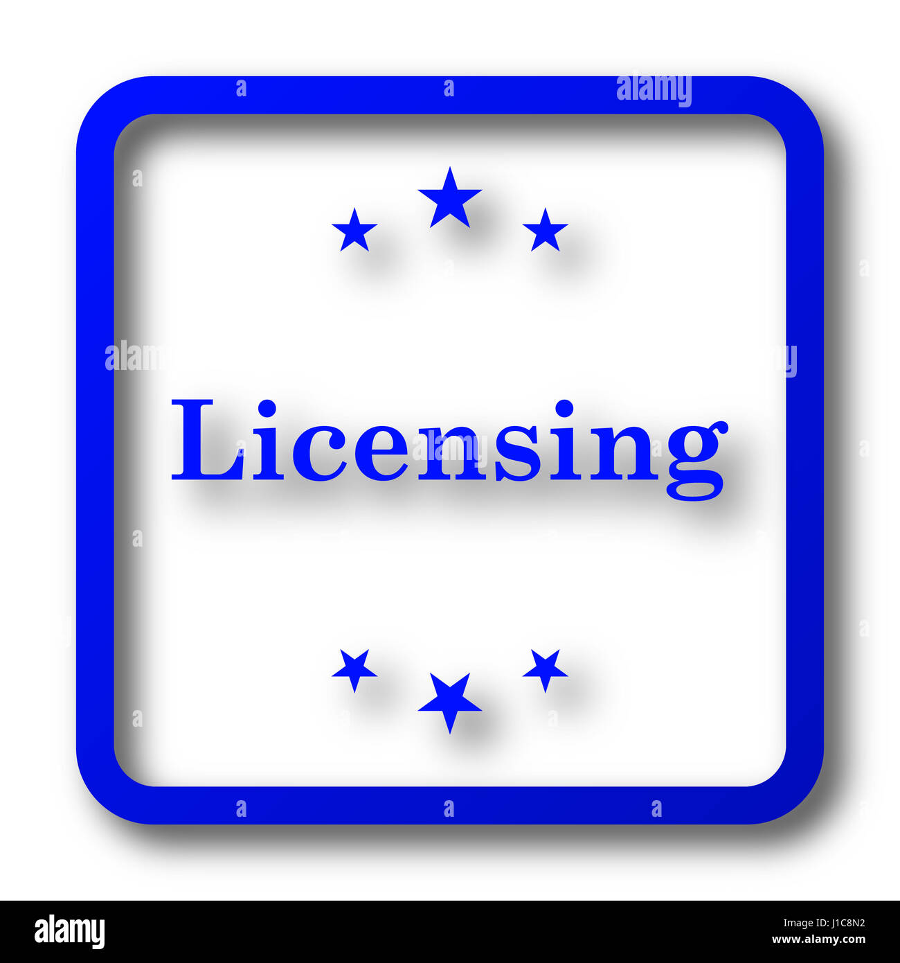 L'icône de licences. Site web de licences bouton sur fond blanc. Banque D'Images