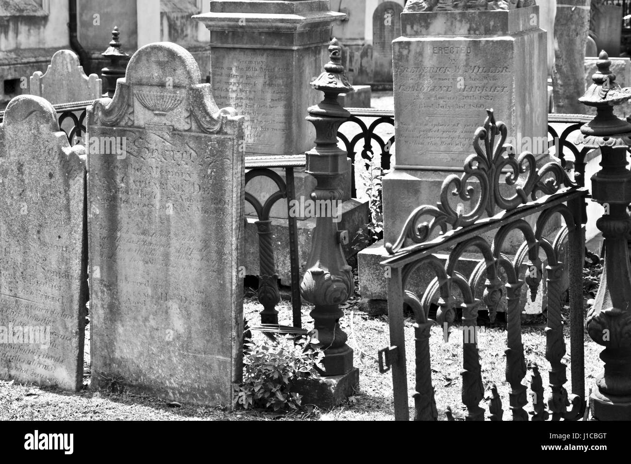 Charleston, Caroline du Sud jardin du souvenir avec cimetière envahi par la Banque D'Images