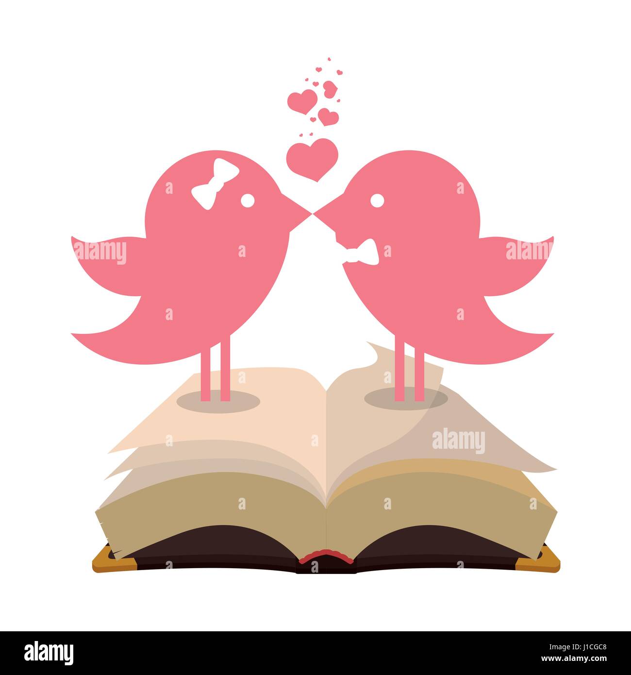 Couple d'oiseaux carte bible mariés Illustration de Vecteur