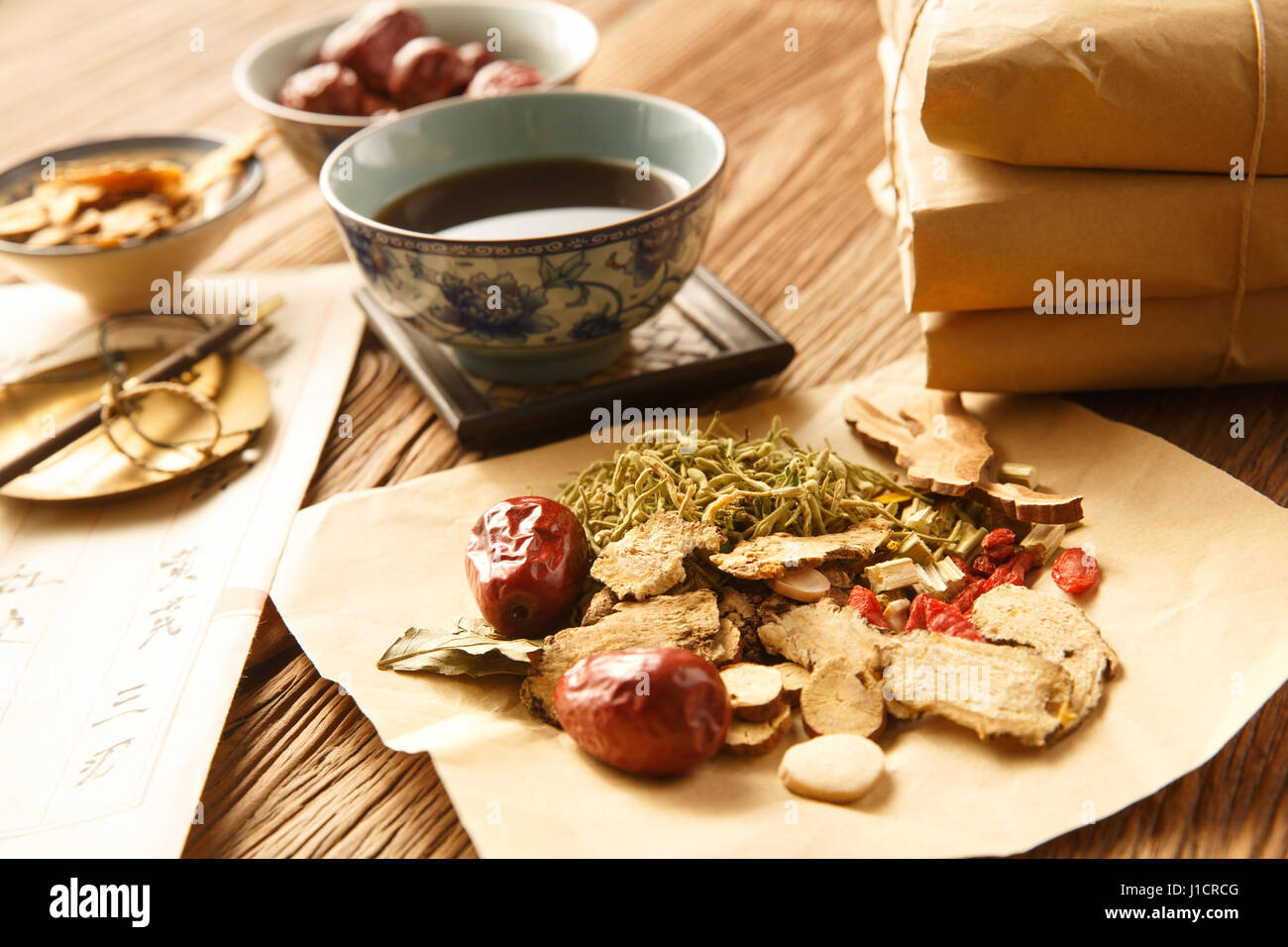 Les herbes médicinales chinoises Banque D'Images
